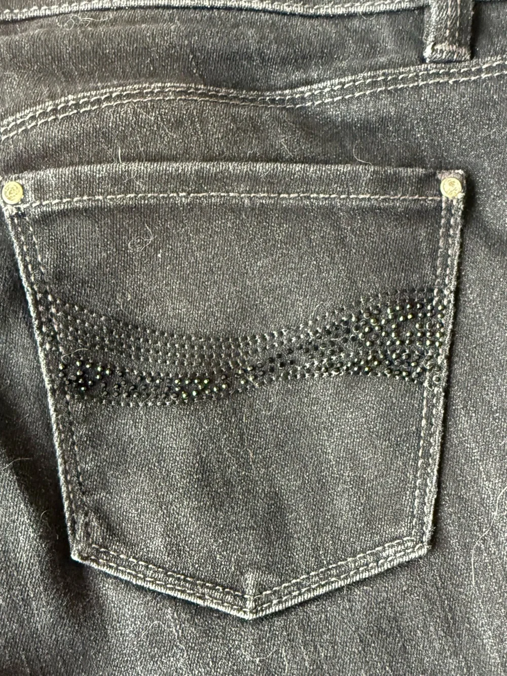 White House Black Market Black Slim Leg Jeans with Beaded Detail 4